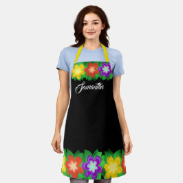 Tropische botanische bloemen schort
