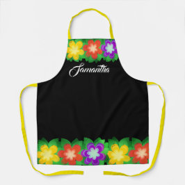 Tropische botanische bloemen schort