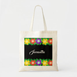 Tropische botanische bloemen tote bag