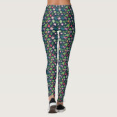 Tropische botanische bloemen voor de Navy Blue Sum Leggings (Achterkant)