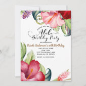 Tropische Botanische Bloemige Aloha Verjaardagsfee Kaart (Voorkant)