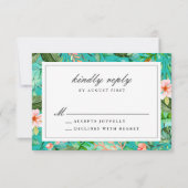 Tropische Botanische Bruiloft RSVP Kaart Maaltijdo (Achterkant)