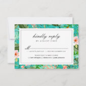 Tropische Botanische Bruiloft RSVP Kaart Maaltijdo (Achterkant)