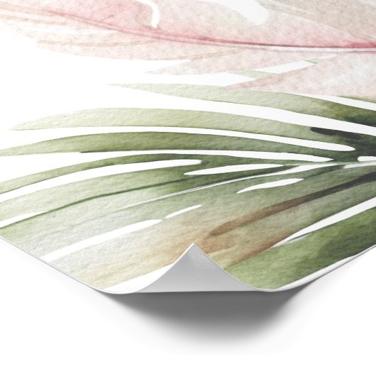 Tropische botanische bruiloft Welkomstbord Poster (Hoek)