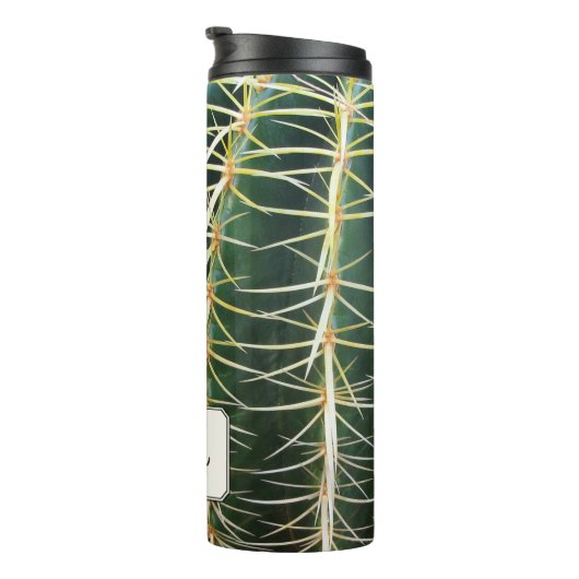 Tropische Botanische Cactus Foto Elke Naam Thermosbeker (Geroteerd rechts)