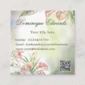 Tropische botanische chique stijlvolle bloemen vierkante visitekaartje (Voorkant)