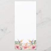 Tropische Botanische Elegante Bruiloft Menu Kaart (Achterkant)