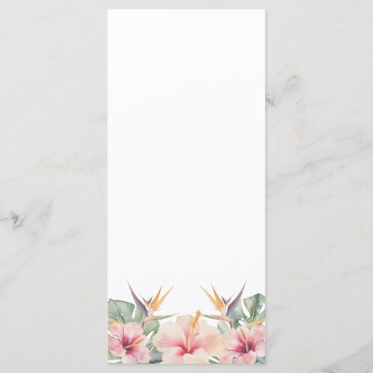 Tropische Botanische Elegante Bruiloft Menu Kaart (Achterkant)