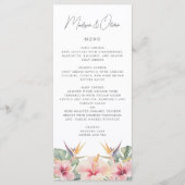 Tropische Botanische Elegante Bruiloft Menu Kaart (Voorkant)