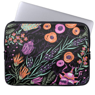 Tropische botanische en Bugs Kleurrijke Abstracte Laptop Sleeve