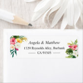 Tropische botanische Floral Summer die wordt besch Etiket (Insitu)