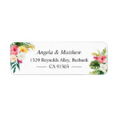 Tropische botanische Floral Summer die wordt besch Etiket (Voorkant)