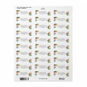 Tropische botanische Floral Summer die wordt besch Etiket (Full Sheet)