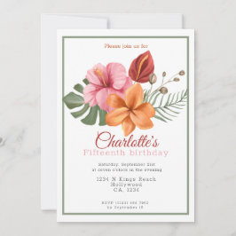 Tropische botanische gepersonaliseerde partij kaart