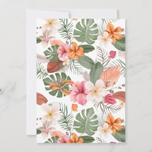 Tropische botanische gepersonaliseerde partij kaart (Achterkant)