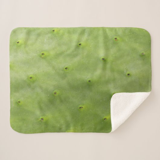 Tropische botanische groene cactus foto sherpa deken (Voorkant (horizontaal))