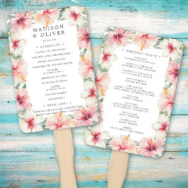 Tropische Botanische Hibiscus Bloemen Huwelijkspro Handwaaier