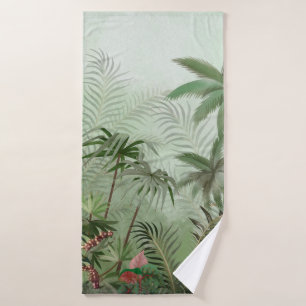 Tropische  botanische landschapsillustratie; badhanddoek