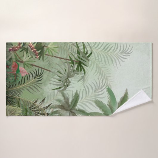 Tropische  botanische landschapsillustratie; badhanddoek (Badhanddoek)