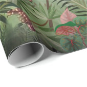 Tropische  botanische landschapsillustratie; cadeaupapier (Rol Hoek)