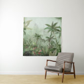 Tropische  botanische landschapsillustratie; wandkleed (In situ)