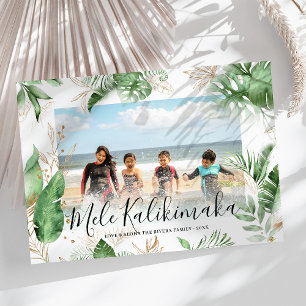 Tropische Botanische Mele Kalikimaka Kerst Foto Feestdagenkaart