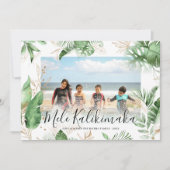 Tropische Botanische Mele Kalikimaka kerstfoto Feestdagenkaart (Voorkant)