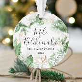 Tropische Botanische Mele Kalikimaka kerstfoto Ornament