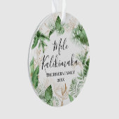 Tropische Botanische Mele Kalikimaka kerstfoto Ornament (voorkant)