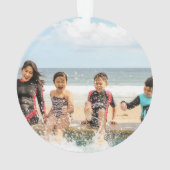 Tropische Botanische Mele Kalikimaka kerstfoto Ornament (achterkant)