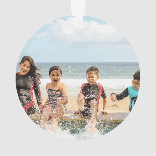 Tropische Botanische Mele Kalikimaka kerstfoto Ornament (achterkant)