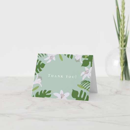 Tropische Botanische Moderne Huwelijk Dank u kaart (Voorkant)