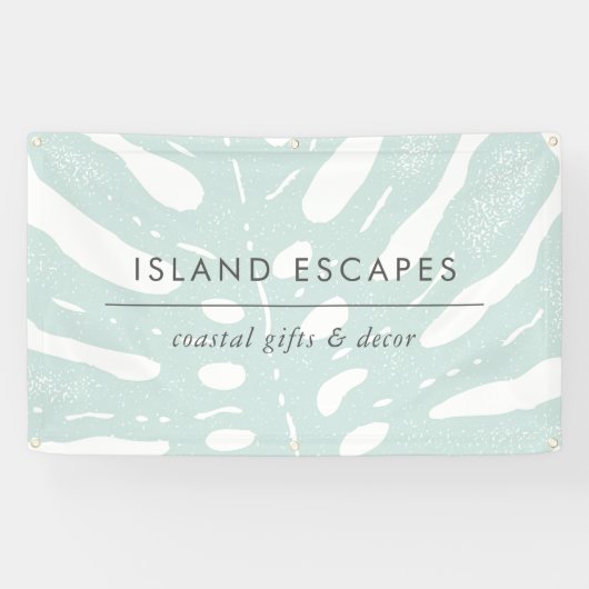 Tropische Botanische Monstera Leaf Business Spandoek (Horizontaal)