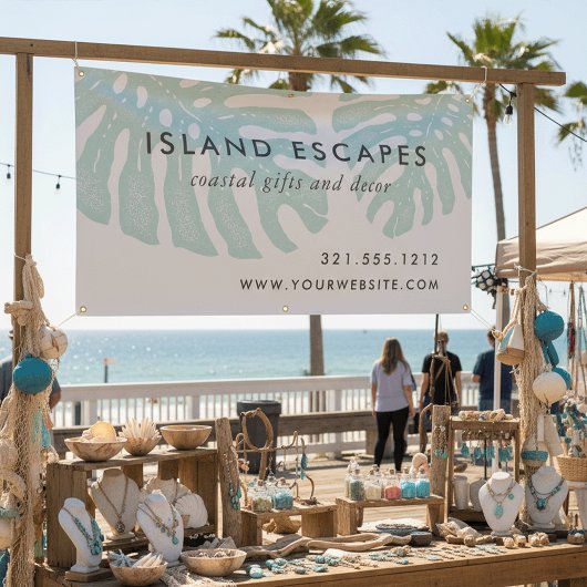 Tropische Botanische Monstera Leaf Business Spandoek