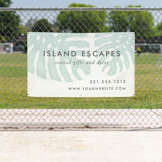 Tropische Botanische Monstera Leaf Business Spandoek (Insitu)