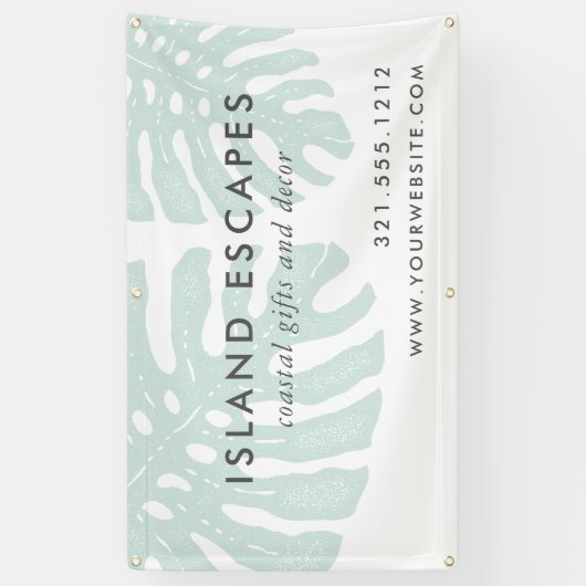 Tropische Botanische Monstera Leaf Business Spandoek (Verticaal)