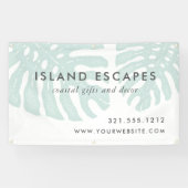 Tropische Botanische Monstera Leaf Business Spandoek (Horizontaal)