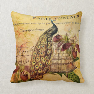 tropische botanische orchidee moderne  pauw kussen