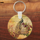 tropische botanische orchidee moderne pauw sleutelhanger (Voorkant)