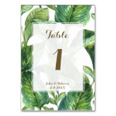 Tropische Botanische Palm Blad Trouwtafel Nummer Kaart (Voorkant)
