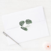 Tropische Botanische Palm Tropische Bruiloft Dank  Hart Sticker (Envelop)