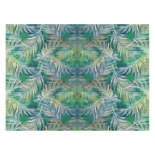 Tropische botanische palmbladeren Groen Tafelkleed (Voorkant (Horizontaal))