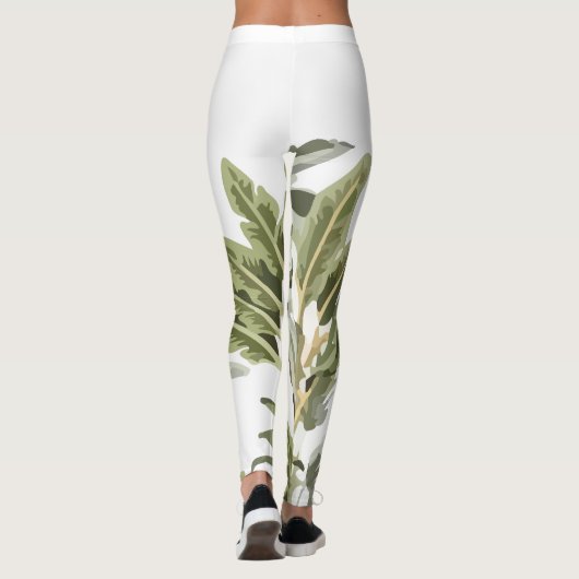 Tropische botanische palmbomen leggings (Achterkant)