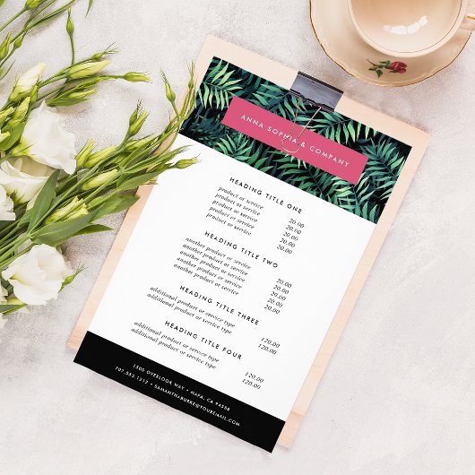 Tropische Botanische Prijzen en Diensten Flyer