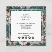 Tropische botanische QR-code Sociale media-pictogr Vierkante Visitekaartje (Achterkant)