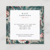 Tropische botanische QR-code Sociale media Vierkante Visitekaartje (Achterkant)