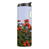 Tropische botanische rode bloemen Foto van elke na Thermosbeker (Gedraaid links)