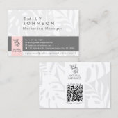 Tropische Botanische Roze Detailhandel Schoonheids Visitekaartje (Voorkant / Achterkant)