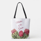 Tropische Botanische Roze Protea Bloemen Groen Laa Tote Bag (Achterkant)