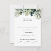 Tropische Botanische RSVP-kaart – Destination Wedd RSVP Kaartje (Voorkant)